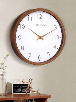 Nautica - Luxury EN Finish Modern Wall Clock Finish Teak Brown