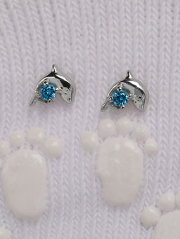 Praavy - 925 Sterling Silver The Dolphin Dance Kids Studs