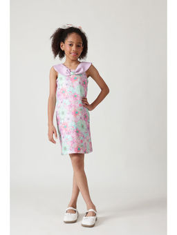 One Friday - Girls Multi-Color A-Line Floral Printed Dress