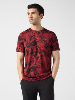 Technosport - Men Abstract Print Slim Fit Round Neck Sports T-Shirt With Technocool