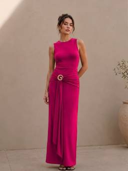 AAREIN - Fuchsia Embellished Maxi Dress