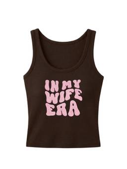 PAST MODERN - In My Wife Era Brown Tank Top