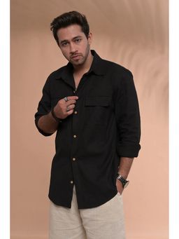 Tanoti - Ahan Full Sleeve Black Shirt