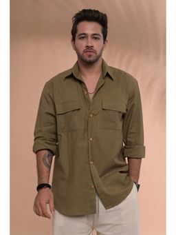 Tanoti - Ahan Full Sleeve Olive Shirt
