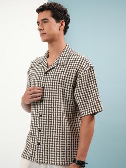 HIGHLANDER - Men Grey Checks Casual Shirt