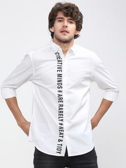 HIGHLANDER - Men White Printed Casual Shirt