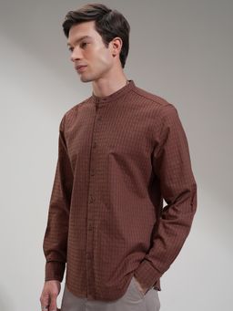 HIGHLANDER - Men Brown Stripes Casual Shirt