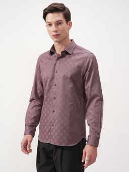 HIGHLANDER - Men Mauve Checks Casual Shirt