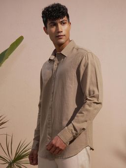 HIGHLANDER - Men Khaki Solid Casual Shirt