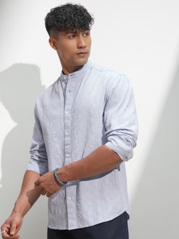 HIGHLANDER - Men Blue Textured Casual Shirt