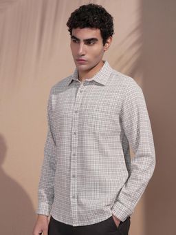 HIGHLANDER - Men Grey Checks Casual Shirt