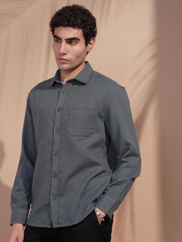 HIGHLANDER - Men Green Solid Casual Shirt