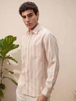 HIGHLANDER - Men Pink Stripes Casual Shirt