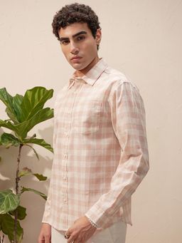 HIGHLANDER - Men Pink Checks Casual Shirt