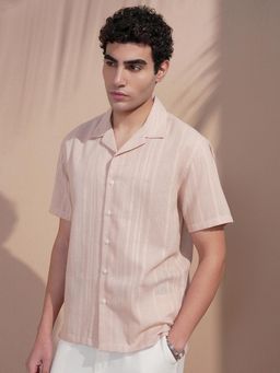 HIGHLANDER - Men Mauve Stripes Casual Shirt