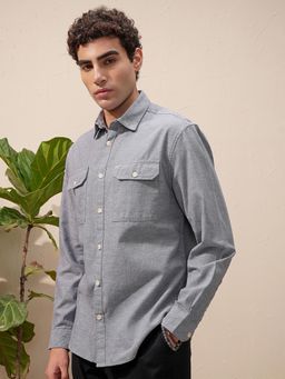 HIGHLANDER - Men Blue Solid Casual Shirt