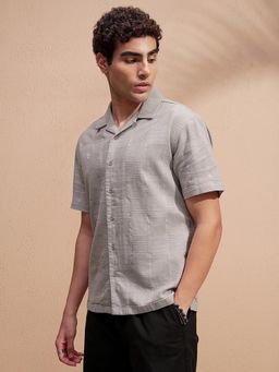 HIGHLANDER - Men Grey Checks Casual Shirt