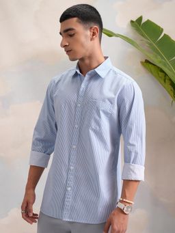 HIGHLANDER - Men Blue Stripes Casual Shirt