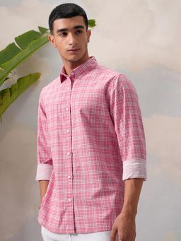 HIGHLANDER - Men Pink Checks Casual Shirt