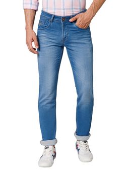Cantabil - Men Blue Solid Stretchable Jeans