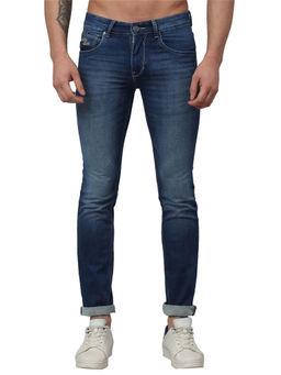 Cantabil - Men Dark Blue Solid Stretchable Jeans
