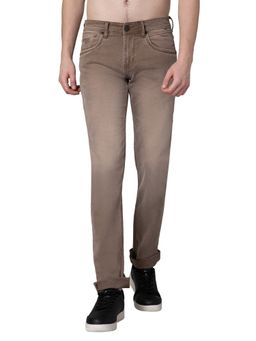 Cantabil - Men Brown Solid Stretchable Jeans