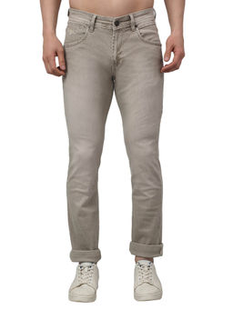 Cantabil - Men Beige Solid Stretchable Jeans