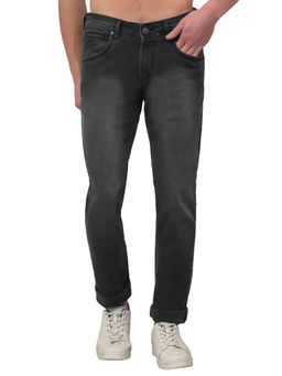 Cantabil - Men Grey Solid Stretchable Jeans