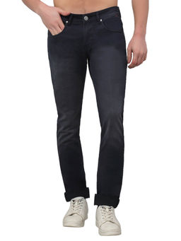 Cantabil - Men Navy Blue Solid Stretchable Jeans