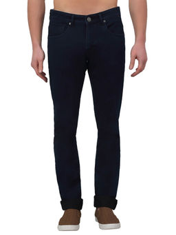 Cantabil - Men Dark Blue Solid Stretchable Jeans