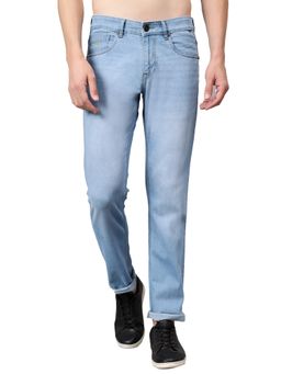 Cantabil - Men Light Blue Solid Stretchable Jeans