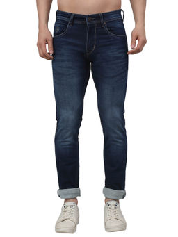 Cantabil - Men Dark Blue Solid Stretchable Jeans