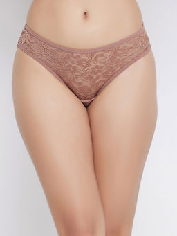 Clovia - Lace Low waist Outer elastic Bikini Panty (L)