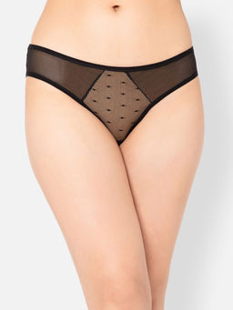 Clovia - Powernet Low waist Outer elastic Bikini Panty (L)