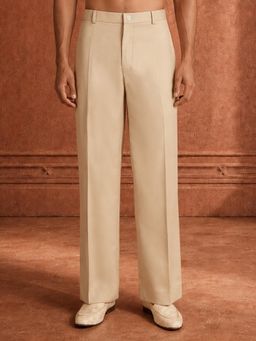 Vastramay - Cream Solid Formal Pant
