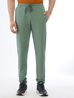 JadeBlue - Mens Olive Cotton Stretch Slim Fit Solid Trackpant