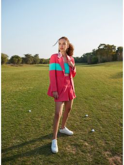 Label Deepika Nagpal - Rouge Blazer With Skorts Without Bustier (Set of 2)