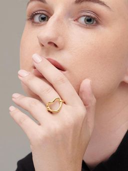 Palmonas - Heart Outline Ring-18k Gold Plated