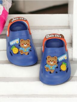 Lil Lollipop - Unisex Bear Applique Anti Slip Clogs Navy Blue