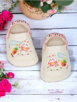 Lil Lollipop - Unisex Bear Applique Anti Slip Clogs Cream