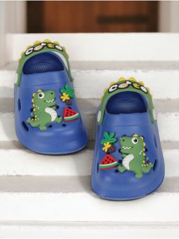 Lil Lollipop - Unisex Dinosaur Applique Anti Slip Clogs Navy Blue