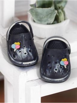 Lil Lollipop - Unisex Marble Look Balloon Applique Anti Slip Clogs Black