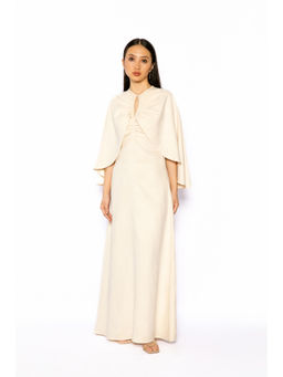 Contemponari - Womens Lotus Solid Beige Dress