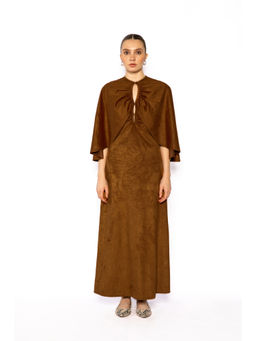Contemponari - Womens Lotus Solid Brown Dress