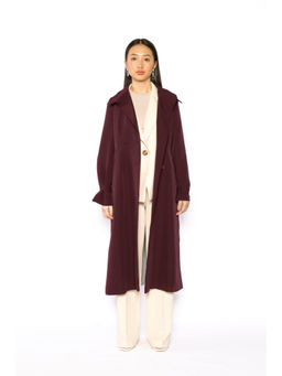 Contemponari - Womens Penelope Solid Wine Coat