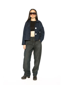 Contemponari - Womens Xenia Solid Blue Jacket