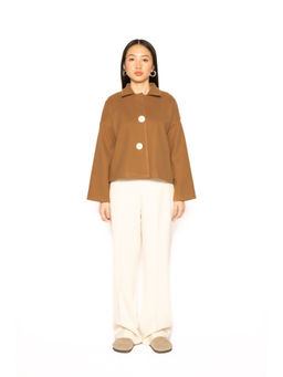 Contemponari - Womens Xenia Solid Brown Jacket