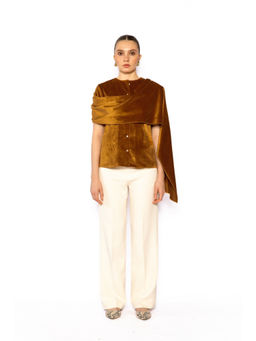 Contemponari - Womens Pegasus Solid Brown Shirt