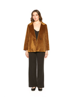 Contemponari - Womens Aquila Solid Brown Blazer