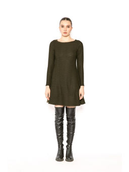 Contemponari - Womens Arete Textured Green Dress